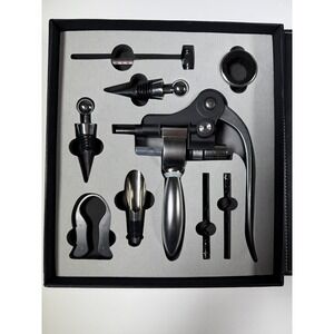 9 Pcs Wine Accessory Gift Box Includes CorkScrew Wrap Cutter Wine‎ Thermomete